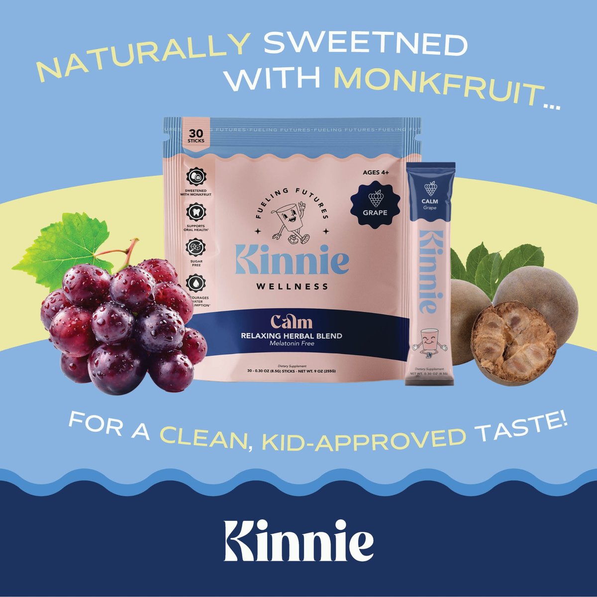 Kinnie Kids Calm Drink Mix – Grape Flavor