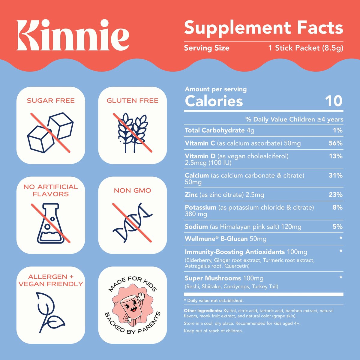 Kinnie Kids Immune & Hydration Drink Mix – Mixed Berry