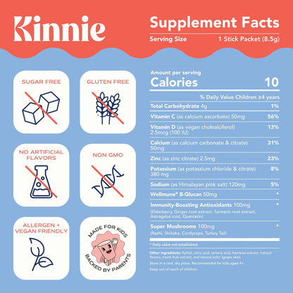 Kinnie Kids Immune & Hydration Drink Mix – Mixed Berry