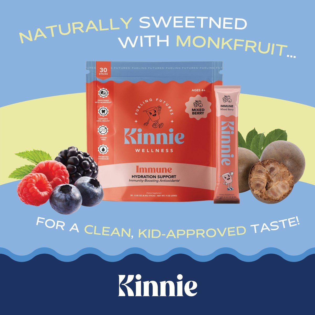 Kinnie Kids Immune & Hydration Drink Mix – Mixed Berry